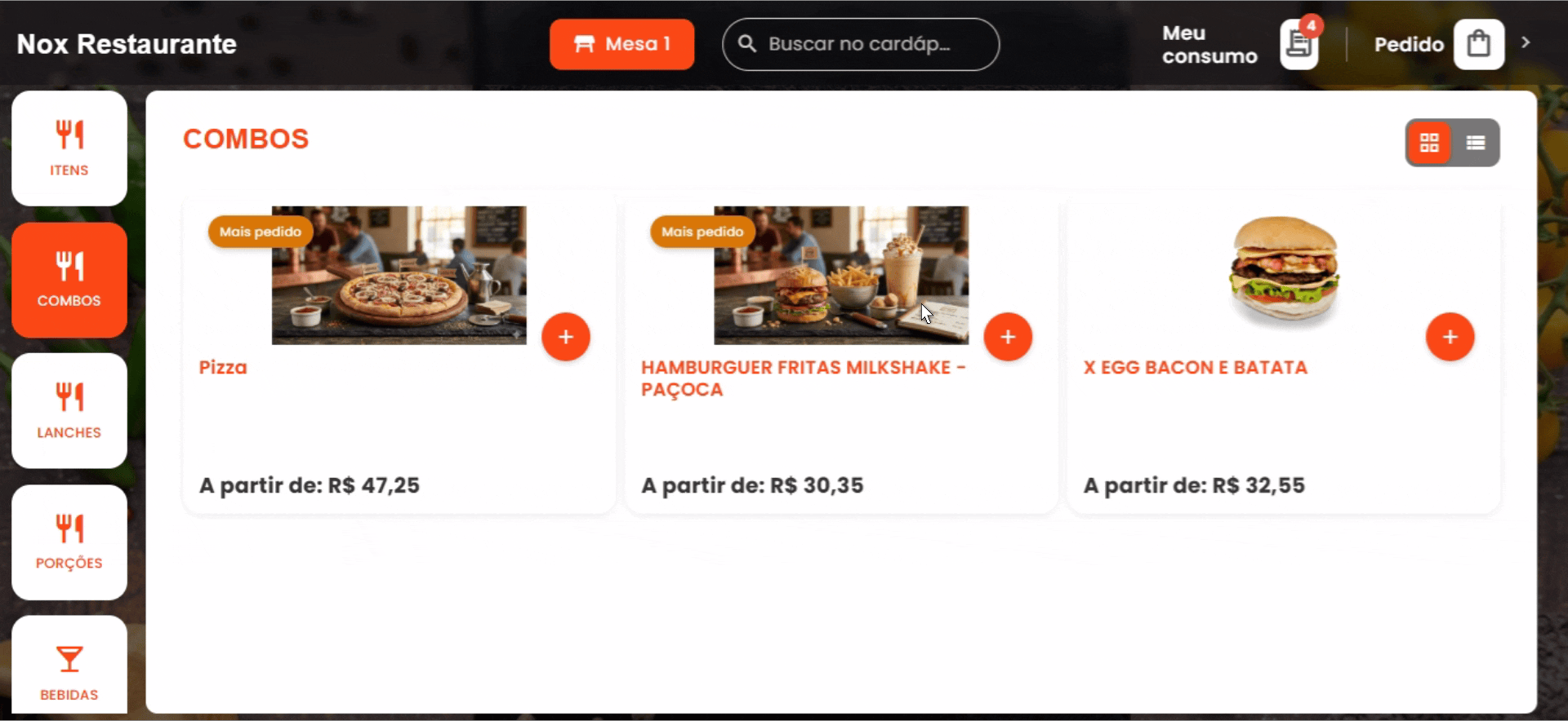 Busca em tela cheia com filtro em tempo real