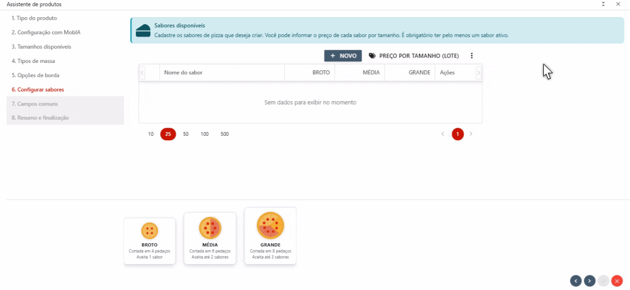 Sabores com sugestões da MobIA